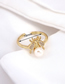 Fashion Gold Color Copper Zirconium Insect Pearl Ring