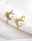 Fashion Gold Color Copper Zirconium Insect Pearl Ring