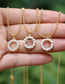 Fashion Style- 3 Bronze Diamond Pearl Round Necklace