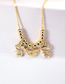 Fashion Gold Color Brass Diamond Boys And Girls Heart Necklace
