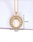 Fashion Gold Color Bronze And Diamond Shell Virgin Mary Necklace