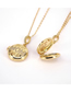 Fashion Gold Color Bronze Diamond Alphabet Circle Necklace