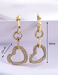 Fashion Gold Color Bronze Zirconium Heart Geometric Earrings