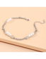 Fashion Silver Alloy Pearl Chain Double Anklet