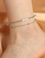 Fashion Silver Alloy Pearl Chain Double Anklet