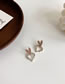 Fashion Silver Copper Inlaid Zirconium Heart Stud Earrings