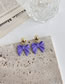 Fashion Purple Alloy Bow Stud Earrings