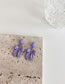 Fashion Purple Alloy Spray Paint Bow Stud Earrings