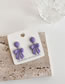 Fashion Purple Alloy Spray Paint Bow Stud Earrings