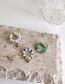 Fashion Green Geometric Zirconium Pearl Crystal Beaded Fancy Diamond Ring