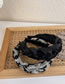 Fashion Black Floral Print Mesh Braided Headband