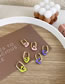 Fashion Purple Alloy Geometric Heart Earrings