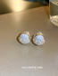 Fashion Gold Color Alloy Inlaid Zirconium Bean Stud Earrings