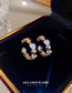 Fashion C Shape Alloy Inlaid Zirconium Heart Earrings