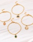 Fashion Gold Titanium Twist Chain Geometric Pendant Bracelet