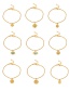 Fashion Gold-9 Titanium Twist Chain Square Pendant Bracelet