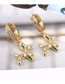 Fashion Gold Color Copper Inlaid Zirconium Balloon Dog Earrings