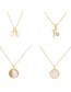 Fashion Gold-3 Bronze White Seashell Round Necklace