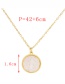 Fashion Gold-3 Bronze White Seashell Round Necklace