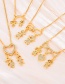 Fashion Gold-5 Brass Inlaid Zirconium Boy Girl Pendant Necklace