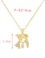 Fashion Gold-5 Brass Inlaid Zirconium Boy Girl Pendant Necklace