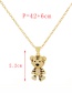 Fashion Gold-3 Bronze Zirconium Tiger Head Necklace