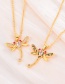 Fashion Color Bronze Zirconium Dragonfly Necklace