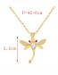 Fashion Gold Bronze Zirconium Dragonfly Necklace