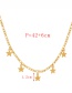 Fashion Gold-2 Titanium Steel Pentagram Pendant Necklace
