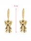 Fashion Gold Copper Inlaid Zirconium Tiger Earrings
