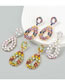 Fashion Ab Color Geometric Diamond Drop Earrings