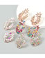 Fashion Light Color Geometric Diamond Oval Stud Earrings