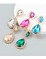 Fashion Rose Red Geometric Diamond Drop Earrings