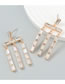 Fashion Pink Alloy Diamond Tassel Earrings