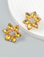 Fashion Ab Color Geometric Diamond Flower Stud Earrings