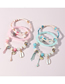 Fashion Pink Geometric Shell Glass Bead Bracelet Set