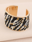 Fashion Black And White Gold Alloy Rice Bead Braided Bracelet