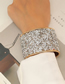 Fashion Silver Alloy Wide-faced Rice Bead Open Bracelet