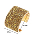 Fashion Gold Alloy Wide-faced Rice Bead Open Bracelet