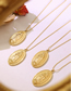 Fashion Gold Titanium Steel Gold Plated Portrait Oval Necklace