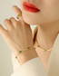 Fashion X140-green Zircon Gold Necklace-40+5cm Titanium Steel Set With Zirconium Snake Chain Necklace