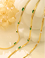Fashion X140-green Zircon Gold Necklace-40+5cm Titanium Steel Set With Zirconium Snake Chain Necklace