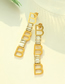 Fashion Gold Titanium Steel Gold Plated Letter Tassel Drop Earrings