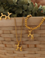 Fashion X612-golden Necklace-41+5cm Titanium Steel Gold Plated Balloon Dog Necklace