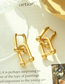 Fashion Gold Titanium Gold Plated Horseshoe Buckle Stud Earrings