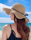 Fashion Off-white Polka Dot Streamer Straw Hat Big Brim Polka Dot Bow Ribbon Sun Hat
