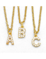 Fashion O 26 Letter Necklace With Brass And Diamonds