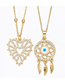 Fashion B Bronze Diamond Eye Feather Fringe Necklace