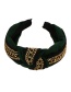 Fashion Dark Green Fabric Alloy Chain Colorblock Headband
