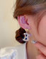 Fashion Letter B Alloy Diamond And Pearl Alphabet Stud Earrings